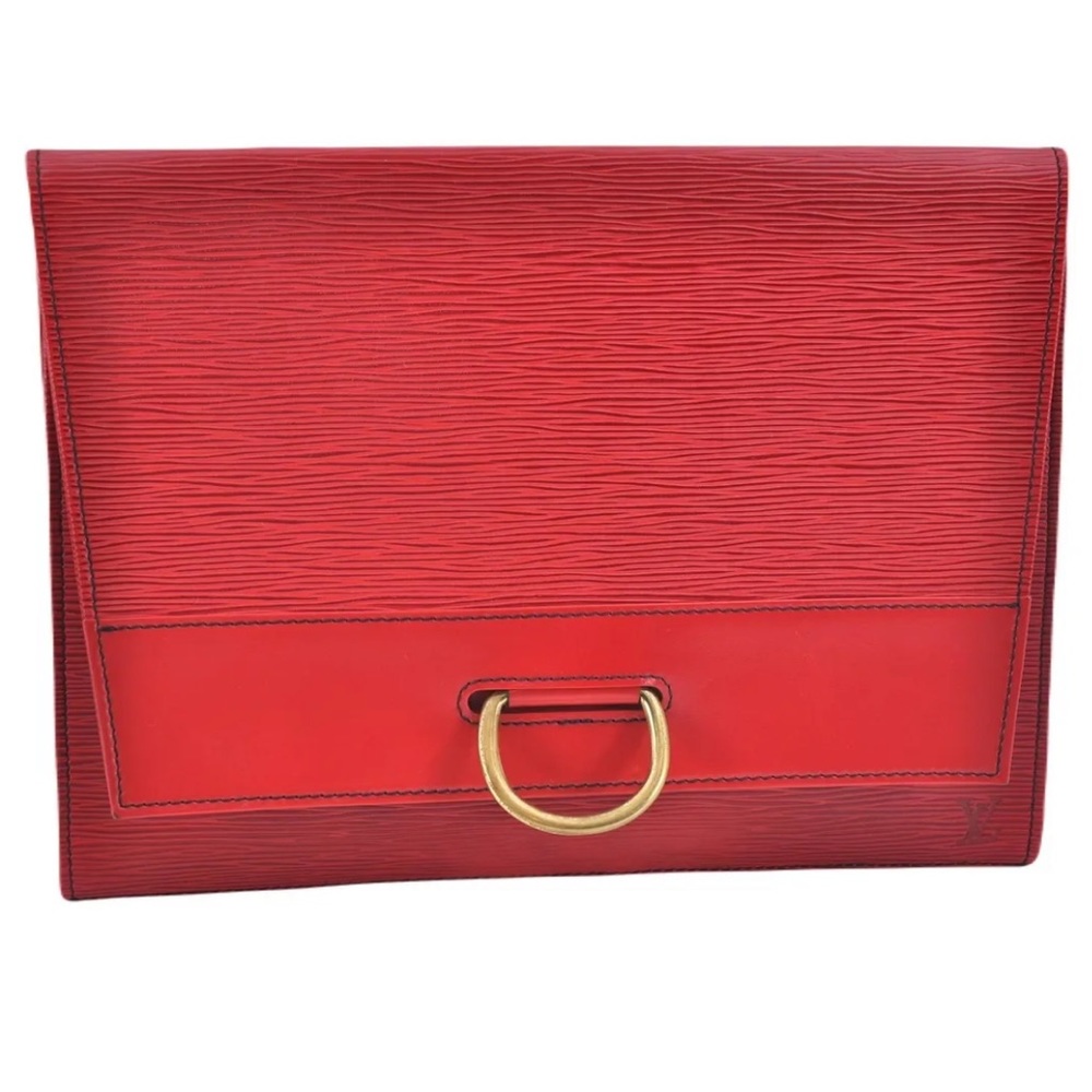 ❤️🔥Auth Louis Vuitton Red Clutch Bag /Shoulder bag converted - Picture 3 of 17